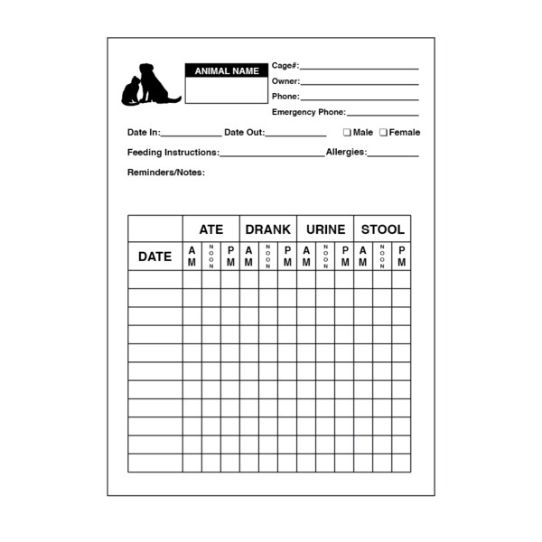 Cage Cards - Animal Name, Cage No , Owner 5 x 7